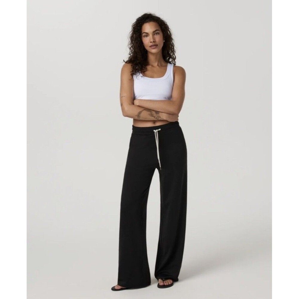 Vuori Halo Essential Wideleg Pant Small Black Heather